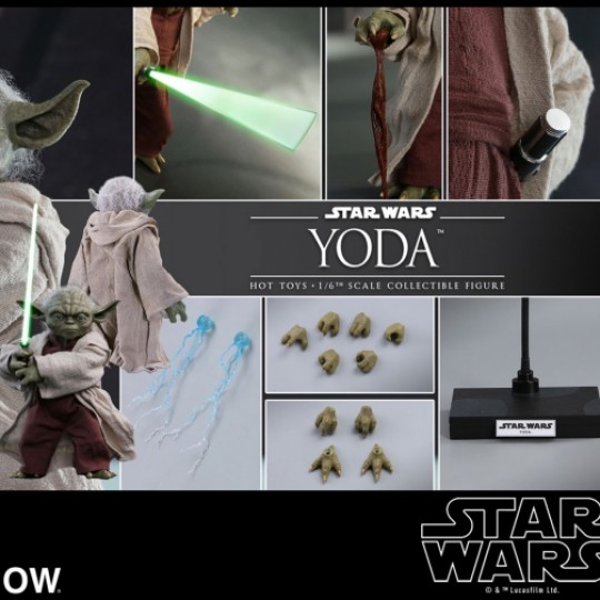 Hot Toys Star Wars Episode II Movie Masterpiece Action Figure 1/6 Yoda 14 cm