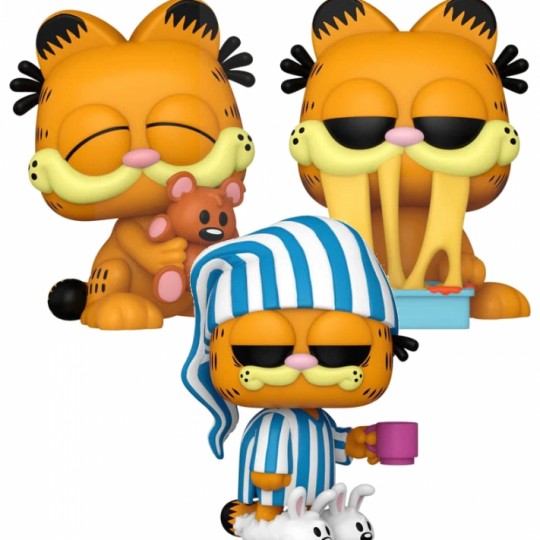 Garfield POP! Comics Vinyl Garfield w/Mug / Garfield w/Lasagna Pan / Garfield w/Pooky 9 cm