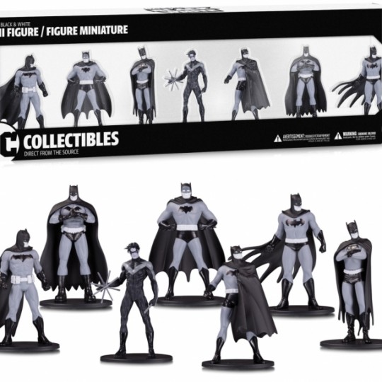 Batman Black & White PVC Minifigure 7-Pack Box Set #1 10 cm