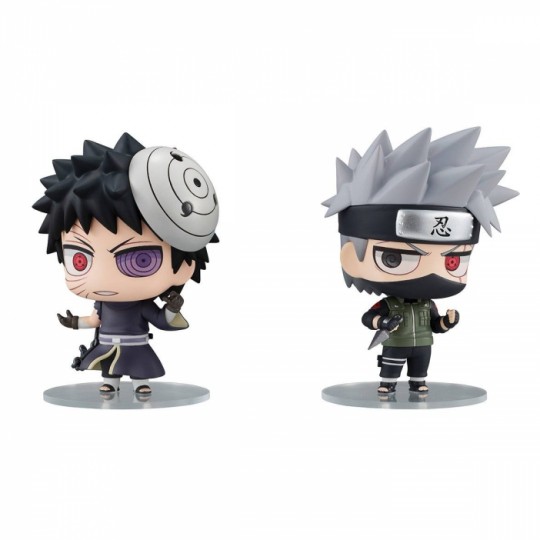 Naruto Chimimega Buddy Series Figure 2-Pack Kakashi Hatake & Obito Uchiha Set 7 cm