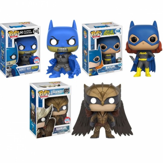 DC Comics POP! Heroes / Legend of Tomorrow Vinyl Figure Batman Darkest Night / Batgirl / Hawkgirl