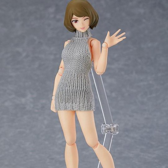 Original Character Figma Action Figure Female Body Chiaki with Backless Sweater Outfit 13 cm