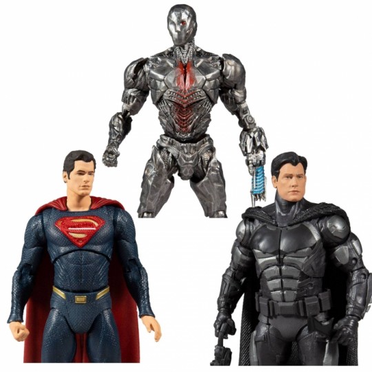 DC Justice League Movie Action Figure Batman Unmasked / Cyborg Helmet / Superman Blue/Red Suit 18 cm