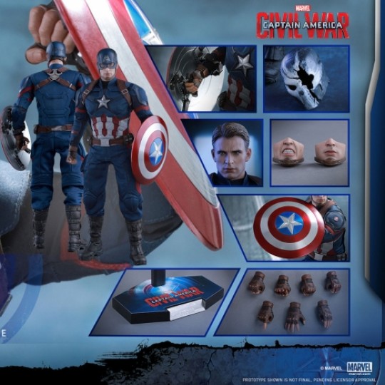 Captain America Civil War Movie Masterpiece Action Figure 1/6 Captain America 31 cm