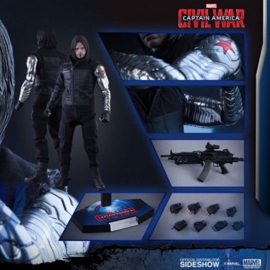 Captain America Civil War Movie Masterpiece Action Figure 1/6 Winter Soldier 31 cm