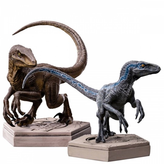 Jurassic World Icons Statue Velociraptor C / B Blue 7 cm