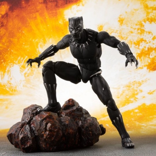 Avengers Infinity War S.H. Figuarts Action Figure Black Panther & Tamashii Effect Rock 16 cm