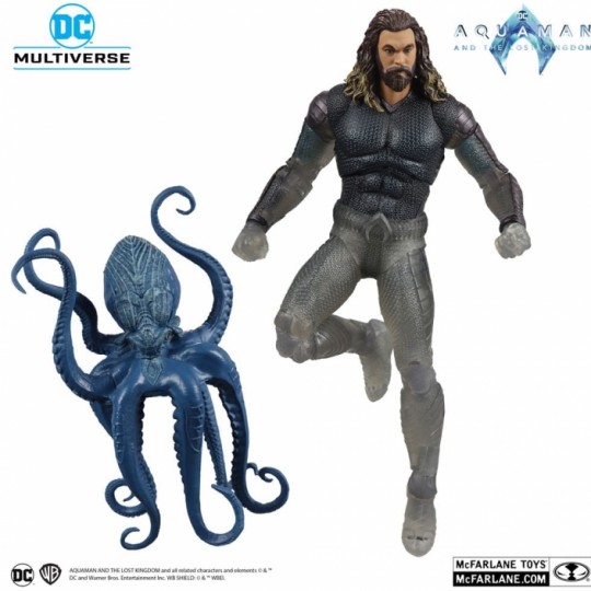 Aquaman and the Lost Kingdom DC Multiverse Aquaman Stealth Suit with Topo Gold Label 18 cm