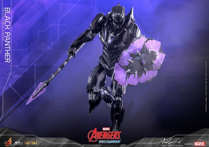 Marvel Avengers: Mech Strike Artist Collection Diecast Action Figure Black Panther 35 cm