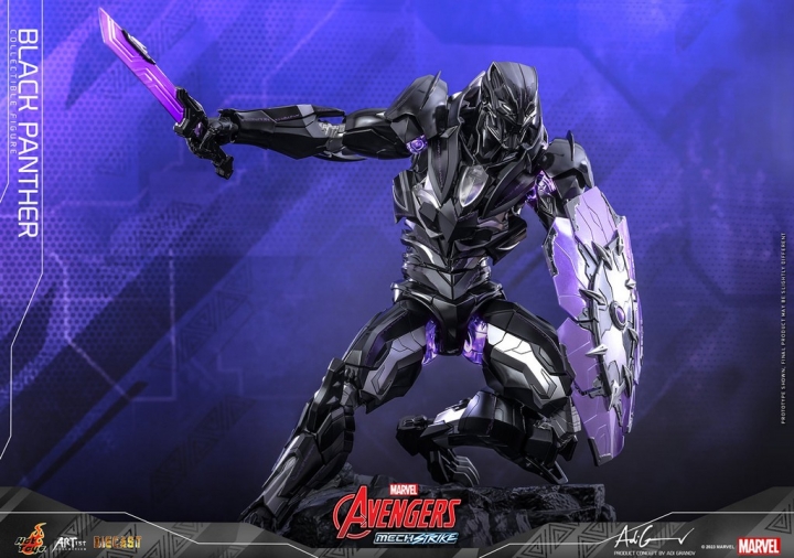 Marvel Avengers: Mech Strike Artist Collection Diecast Action Figure Black Panther 35 cm